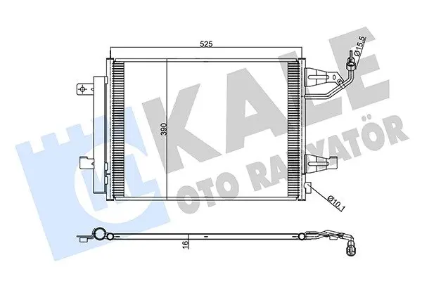 Радіатор кондиціонера MItsubIshI Colt (05-)/Smart Forfour (04-) KALE OTO RADYATOR Kale oto radyator 342555 (фото 1)