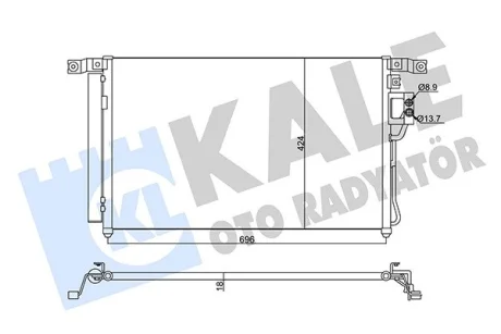 Радіатор кондиціонера Hyundai Santa Fe II (05-) 2.2 CRDi, 2.7i KALE OTO RADYATOR Kale oto radyator 345440