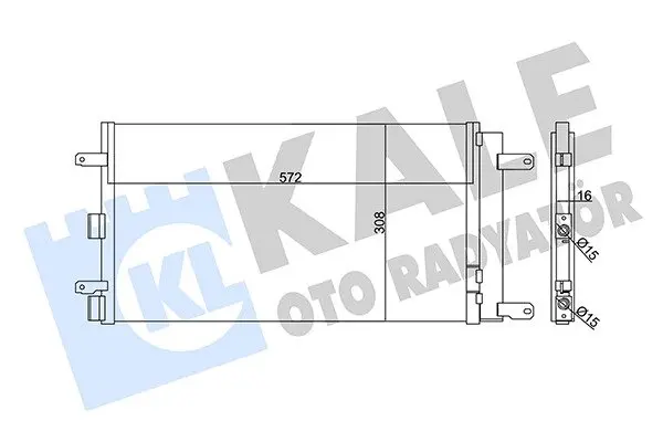 KALE FIAT Радиатор кондиционера с осушителем Doblo 1.4/1.6 05- Kale oto radyator 345355 (фото 1)
