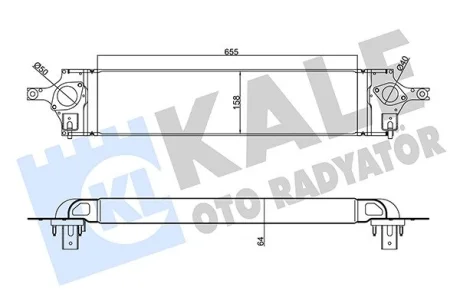 KALE NISSAN Интеркулер X-Trail 2.0dCi 07-,Renault Koleos I 08- Kale oto radyator 345125