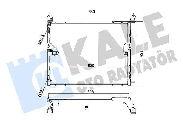 KALE TOYOTA Радиатор кондиционера Land Cruiser Prado 150 09- Kale oto radyator 345585 (фото 1)