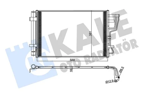 Радіатор кондиціонера Hyundai Elantra, i30/KIA Ceed (568X381X16) (06-12) 1.4, 1.6, 2.0 CVVT KALE OTO RADYATOR Kale oto radyator 345455