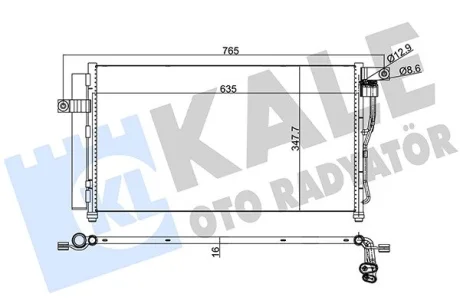 KALE HYUNDAI Радиатор кондиционера Accent III 1.4/1.6 05- Kale oto radyator 386300
