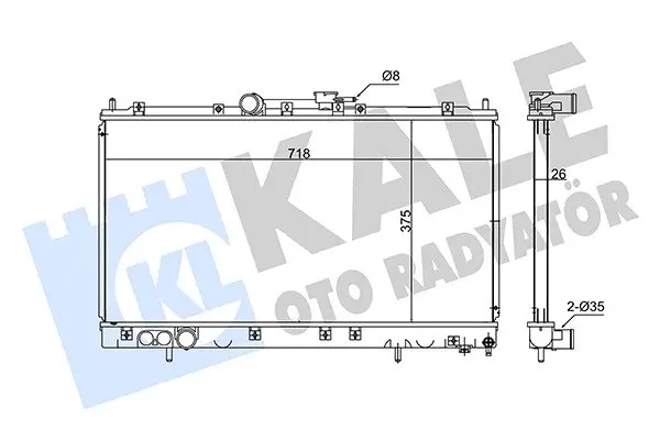 KALE MITSUBISHI Радиатор охлаждения Galant VI 2.0/2.5 96- Kale oto radyator 347975 (фото 1)