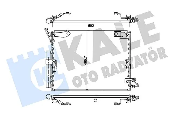 KALE TOYOTA Радиатор кондиционера Land Cruiser 100 98-02 Kale oto radyator 342640 (фото 1)
