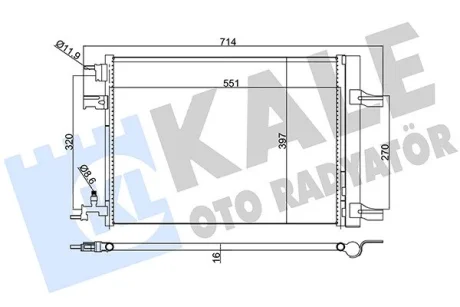 KALE OPEL Радиатор кондиционера Astra J,Insignia,Zafira Kale oto radyator 391100