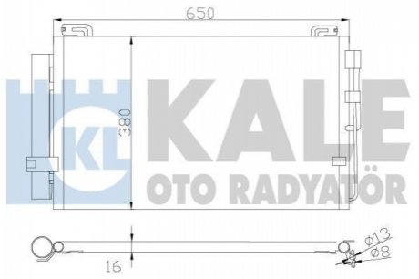 KALE HYUNDAI Радиатор кондиционера Matrix 1.6/1.8 01- Kale oto radyator 391300