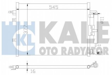 KALE RENAULT Радиатор кондиционера Clio III,Modus 05- Kale oto radyator 342585 (фото 1)