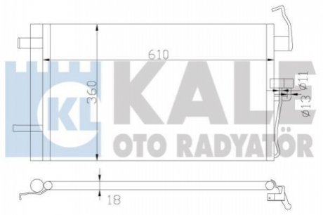 KALE HYUNDAI Радиатор кондиционера Coupe,Elantra 00- Kale oto radyator 379400