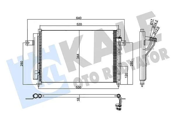 KALE HYUNDAI Радиатор кондиционера Getz 1.1/1.6 02- Kale oto radyator 345430 (фото 1)