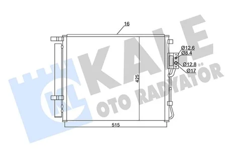 Радіатор кондиціонера Hyundai SantaFe II (06-) 2.0 CRDi, 2.2 CRDi KALE OTO RADYATOR Kale oto radyator 345435