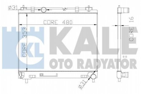 KALE TOYOTA Радиатор охлаждения Yaris 1.4 D-4D 05- Kale oto radyator 342140