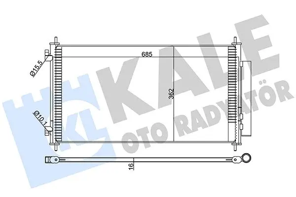 KALE HONDA Радиатор кондиционера CR-V III 2.4 06- Kale oto radyator 380700 (фото 1)