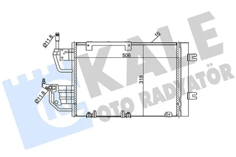 Радіатор кондиціонера (506x318x16) Opel Astra H (04-), Zafira B (05-) 1.3, 1.9 CDTi, 2.0T KALE OTO RADYATOR Kale oto radyator 393500