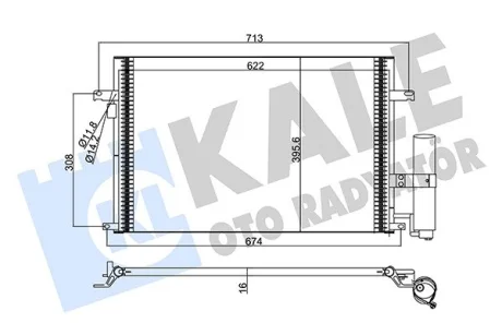 Радіатор кондиціонера Chevrolet Lacetti (03-)/Daewoo Nubira (05-) KALE OTO RADYATOR Kale oto radyator 377100