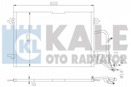 KALE VW Радиатор кондиционера Audi A4,Passat 94- Kale oto radyator 342935