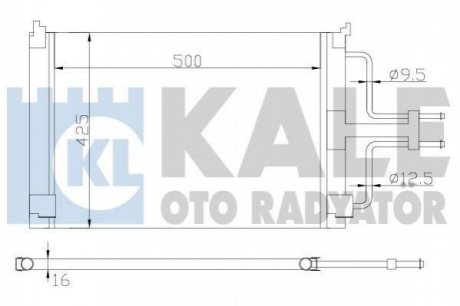 KALE RENAULT Радиатор кондиционера Laguna I 95- Kale oto radyator 342845