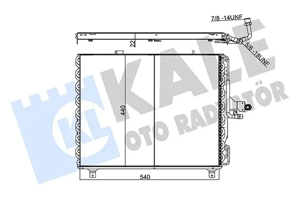 KALE DB Радиатор кондиционера E-Class W124 93- Kale oto radyator 354060 (фото 1)
