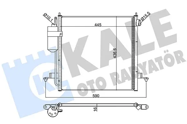 KALE MITSUBISHI Радиатор кондиционера L200 07- Kale oto radyator 393100 (фото 1)