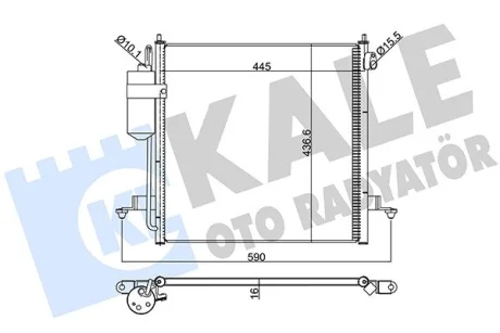 KALE MITSUBISHI Радиатор кондиционера L200 07- Kale oto radyator 393100