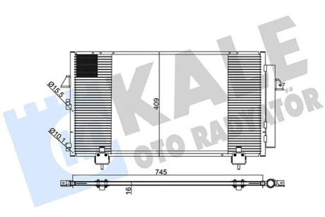 KALE TOYOTA Радиатор кондиционера Rav 4 II 00- Kale oto radyator 383400