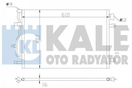 KALE VW Радиатор кондиционера Audi A4/6 00- Kale oto radyator 375700