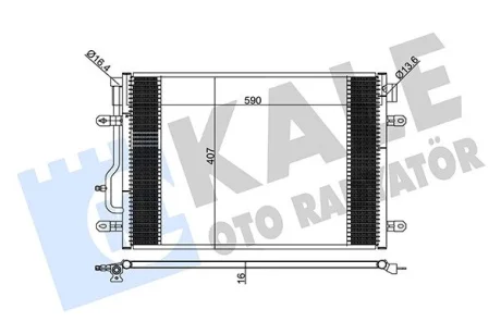 KALE VW Радиатор кондиционера Audi A4/6 00- Kale oto radyator 375700