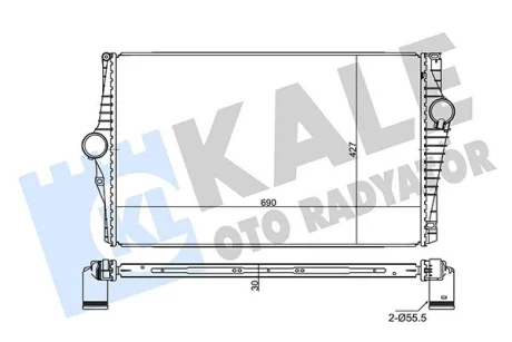 KALE VOLVO Интеркулер XC90 I 2.4/3.0 02- Kale oto radyator 350840