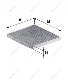 Фільтр салону HYUNDAI SANTA FE 12- вугільний (вир-во WIX-FILTERS) WIX FILTERS WP2121