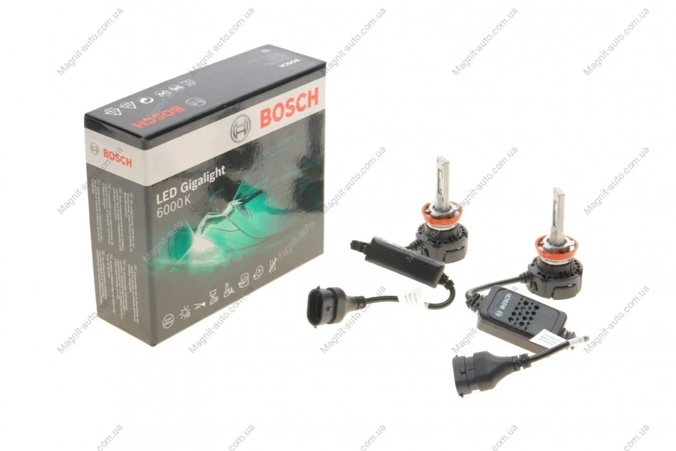 Лампа (2шт.) Duobox LED Gigalight PGJ19 (H8) 12В 30Вт - НЕ поставляется BOSCH 1987301558 (фото 1)