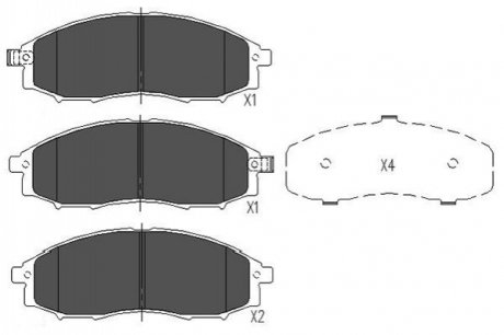 PARTS NISSAN Тормозные колодки передн. Navara 02- KAVO KBP-6518