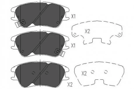 PARTS HYUNDAI Тормозные колодки передн.Atos 99- KAVO KBP-3009