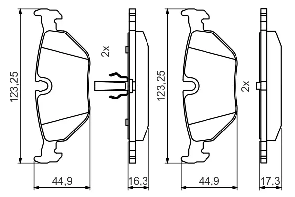 Тормозные колодки задн. BMW E36/46, E85 BOSCH 0986495470 (фото 1)