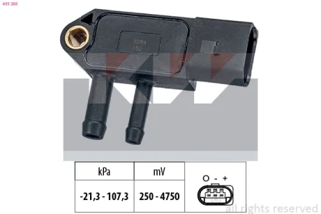KW Датчик тиску вихлопних газів (аналог EPS 1.993.266/Facet 10.3266) Kw 493 266