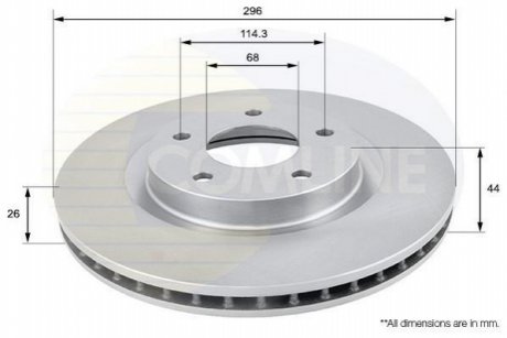 - Диск гальмівний вентильований з покриттям Comline ADC0274V
