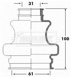 - Пильовик привідного вала к-т BORG & BECK BCB6092