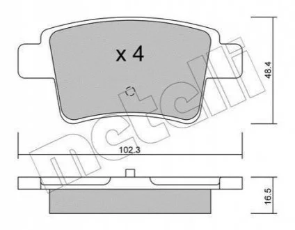 Комплект гальмівних колодок Metelli 22-0801-0
