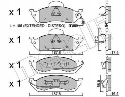 Комплект гальмівних колодок Metelli 22-0569-0