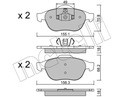 Комплект гальмівних колодок Metelli 22-0336-2