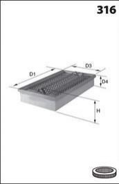 Фільтр повітря (аналогWA6233/LX334) MECAFILTER ELP3745