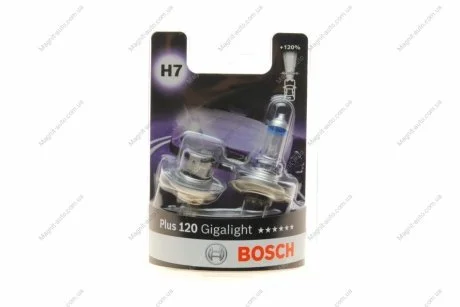 H7 Gigalight PLUS 120% Автолампа 2шт. BOSCH 1987301426