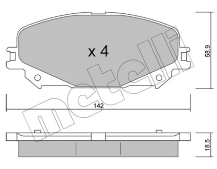 Комплект гальмівних колодок Metelli 22-1176-0
