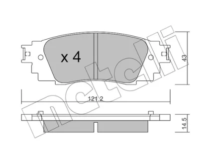 Комплект гальмівних колодок Metelli 22-1089-0