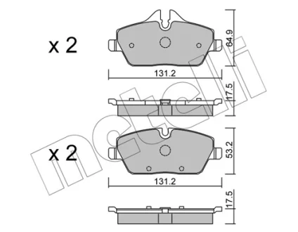 Комплект гальмівних колодок Metelli 22-0664-0