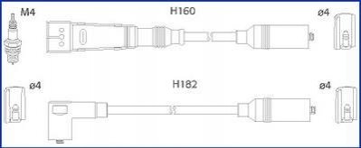 VW Комплект высоковольтных проводов Audi 80 1.4/2.0 78- HITACHI 134716