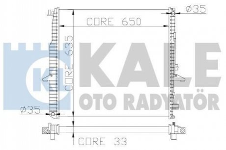 KALE LANDROVER Радиатор охлаждения Discovery III,Range Rover Sport 4.0/4.4 04- Kale oto radyator 350200