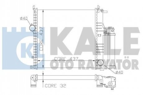 KALE FIAT Радиатор охлаждения Grande Punto 1.3d 08-,Opel Corsa D 1.0/1.4 06- Kale oto radyator 352100 (фото 1)