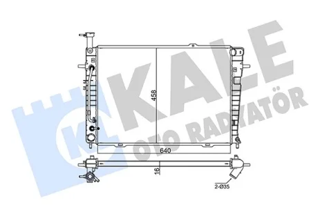 KALE HYUNDAI Радиатор охлаждения с АКПП Tucson,Kia Sportage 2.0/2.7 04- Kale oto radyator 347850