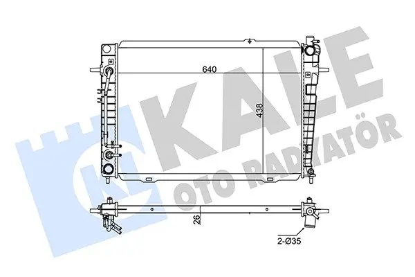 Радіатор охолодження двигуна (паяний) Hyundai Tucson, KIA Sportage (04-) 2.0 CRDI, 2.0 CVVT, 2.7 CVVT KALE OTO RADYATOR Kale oto radyator 351240 (фото 1)