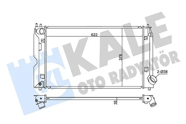 KALE TOYOTA Радиатор охлаждения Avensis,Corolla 1.4/2.0 D-4D 02- Kale oto radyator 342205 (фото 1)